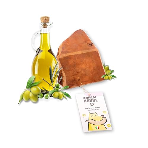 Animal House Raíz de Brezo para Perros, masticativo Natural empapado en Aceite de Oliva