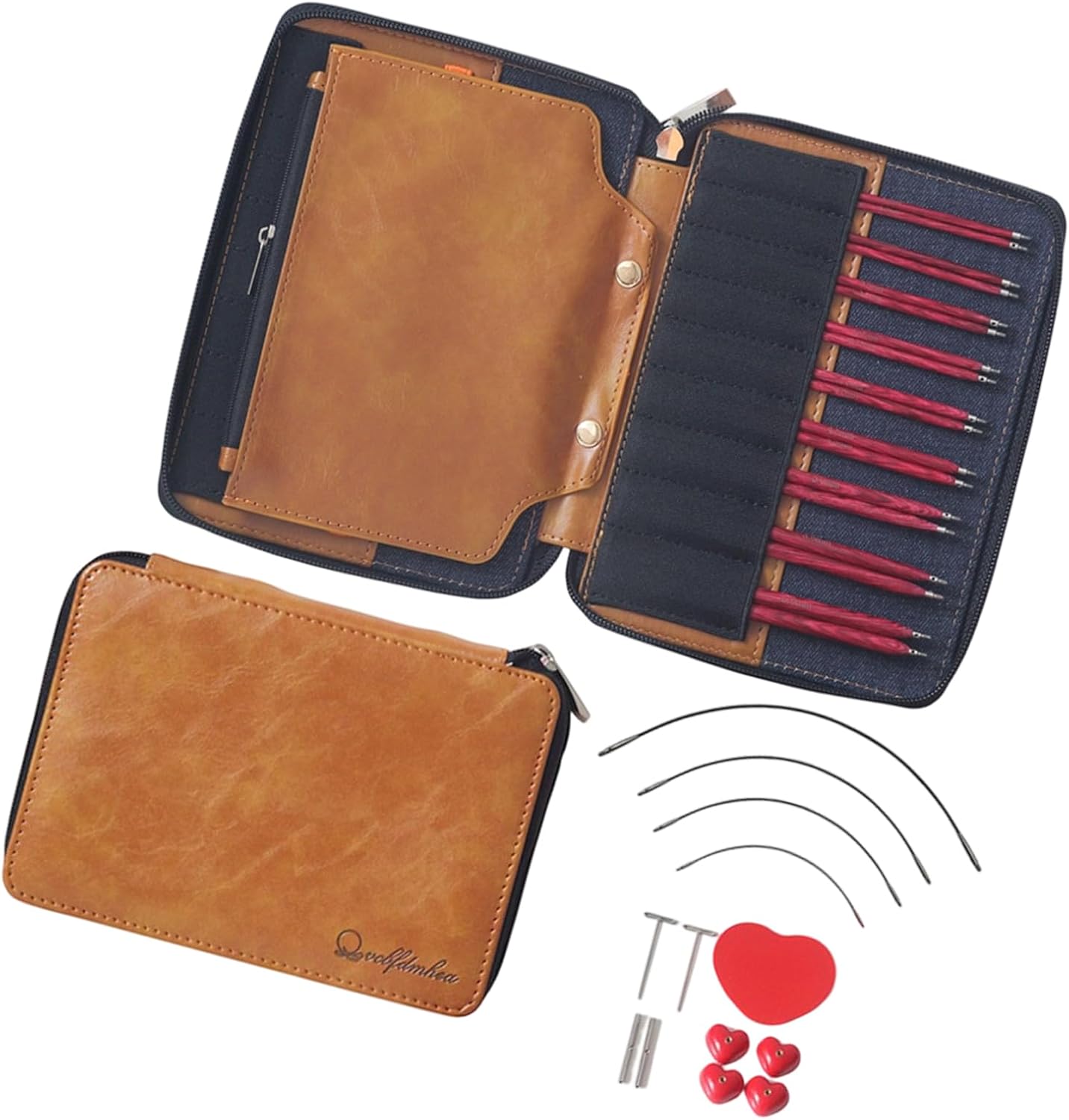 Artistics 多色木製円形編み針人間工学取り外し可能セット クラフトウッド円形ニードルセット