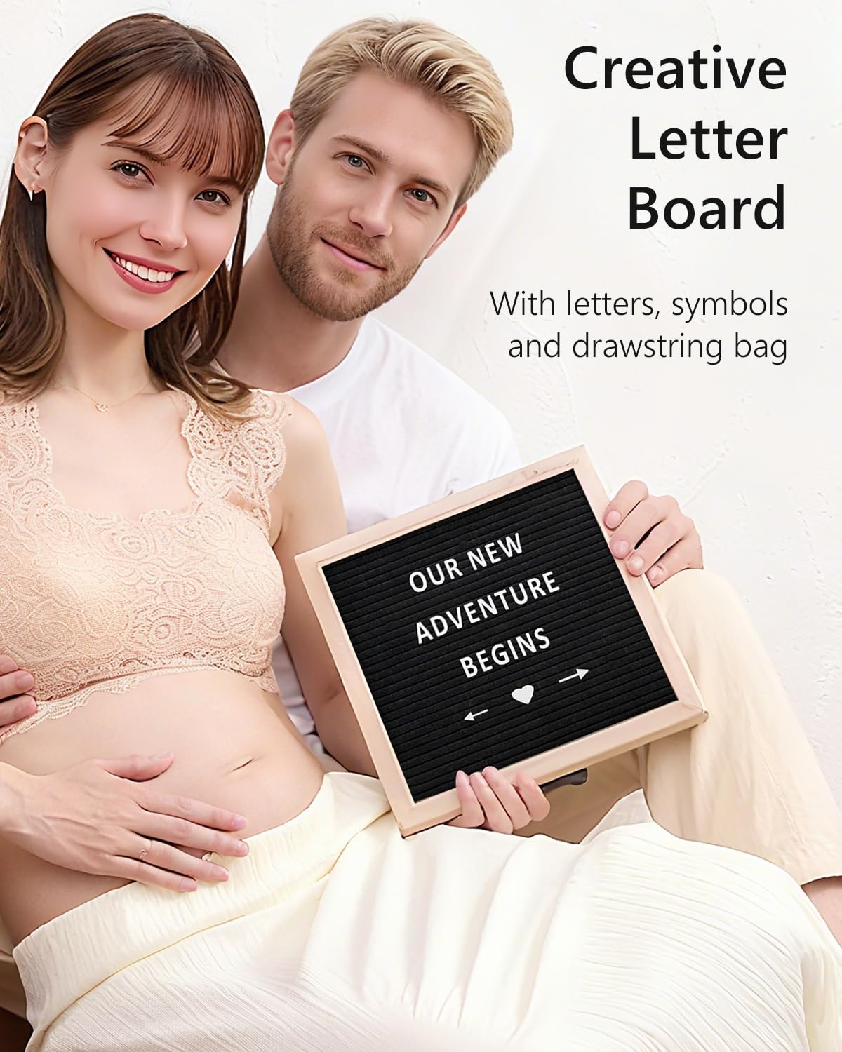 Pregnancy Announcement Set, Baby Announcement Props Ideas Include Letter Board, Pregnancy Test Box, Baby Onesie, Booties, Photo Frame, Wooden Sign, Wood Blocks and Bear Coming Soon Baby Announcement - Image 4