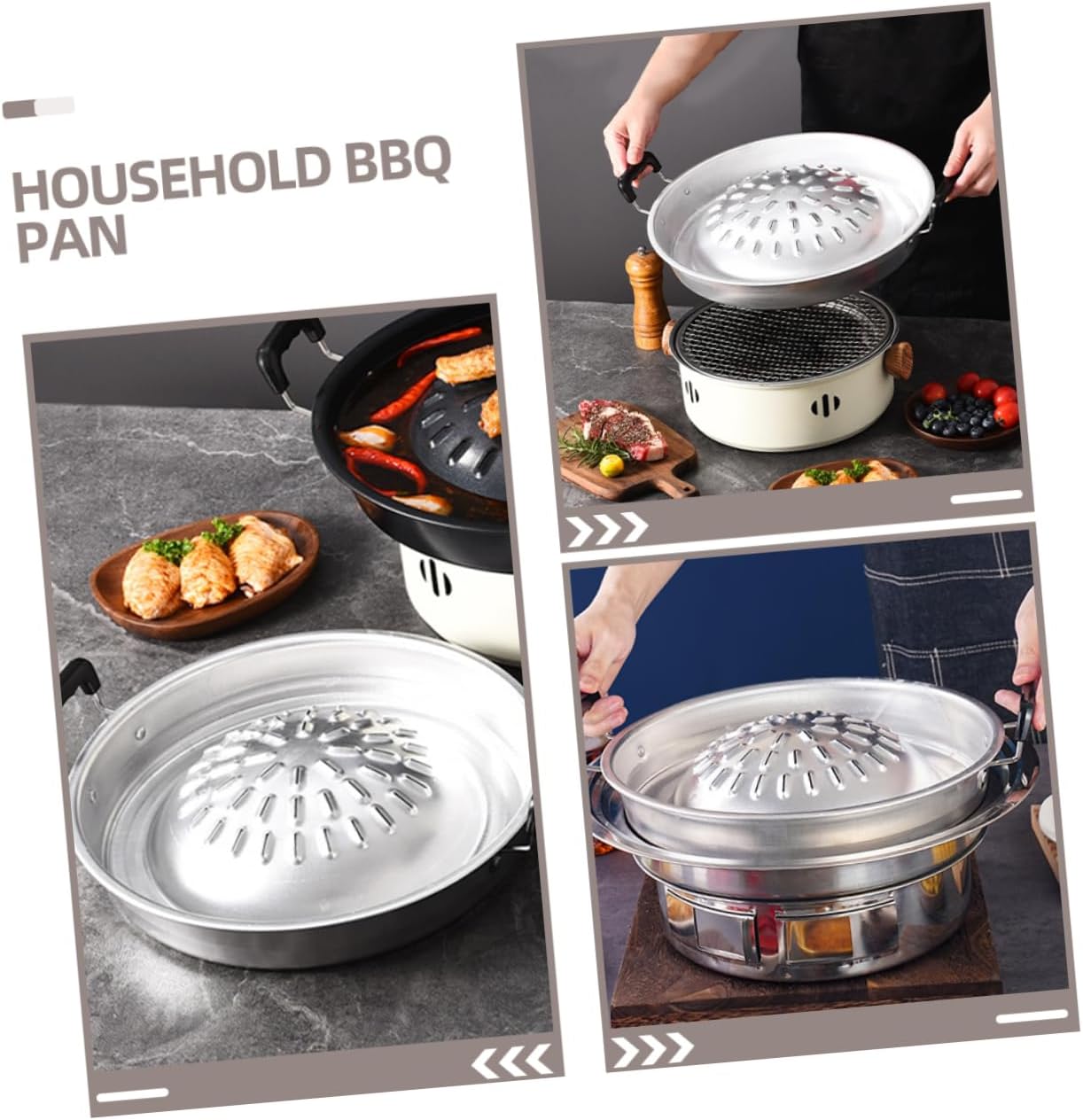 Outdoor Grill Pan Multi-function Bbq Tool Korean Style Grilling Pan Camping Cooking Gear Professional