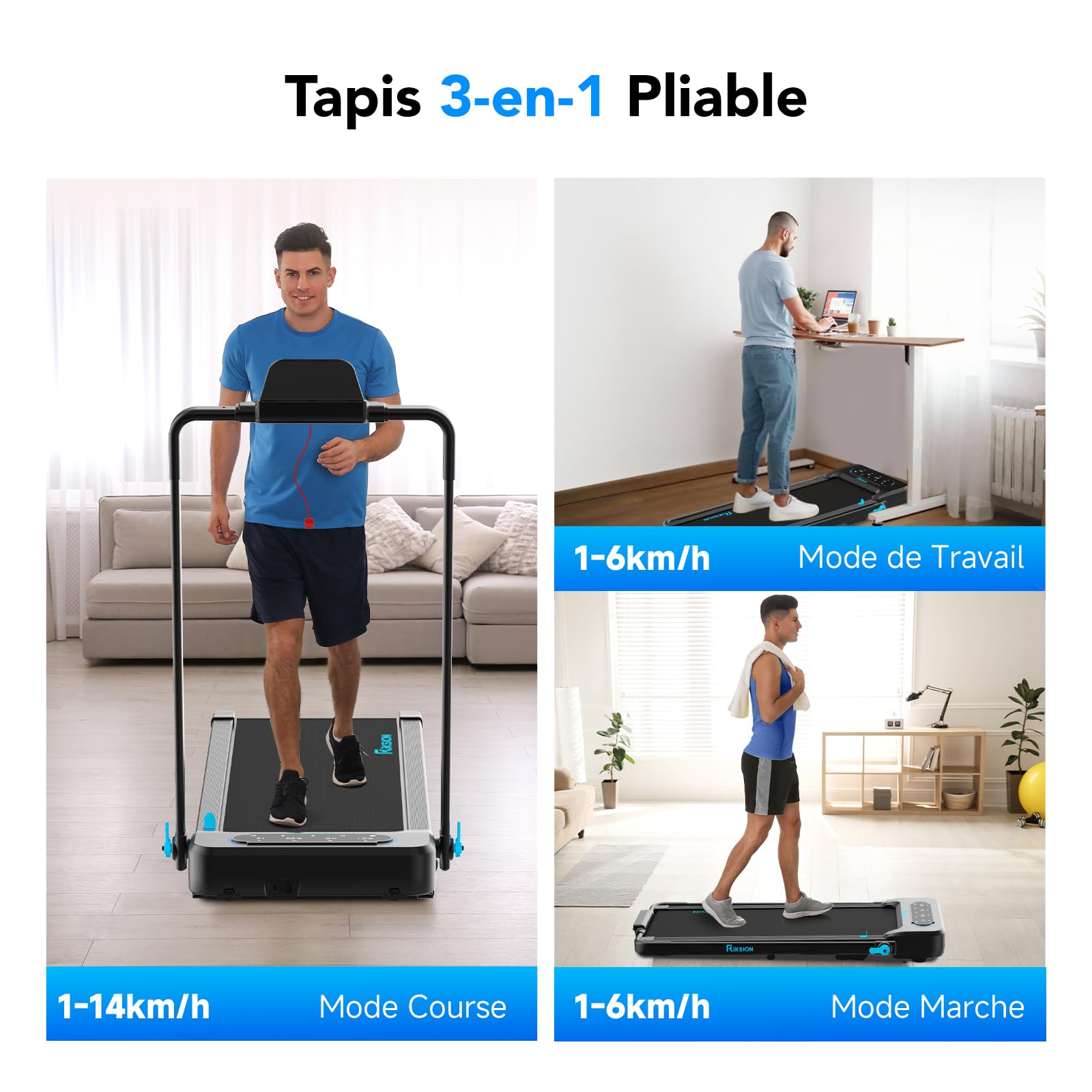 Tapis de Marche, Tapis de Course Électrique, Walking Pad Large Surface 400mm, Télécommande et Écran LED, Vitesse Réglable, Compact pour Maison/Bureau Pas d'assemblage