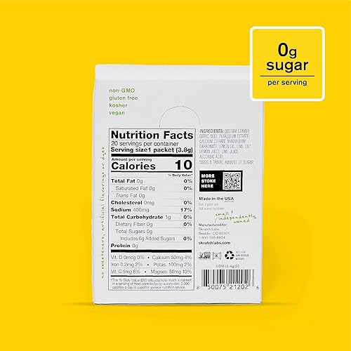 Miniatura 3 de Skratch Labs Mezcla de bebida deportiva de hidratación sin azúcar, sin azúcar, potenciador de electrolitos, limón + lima, 20 porciones, sin OMG,