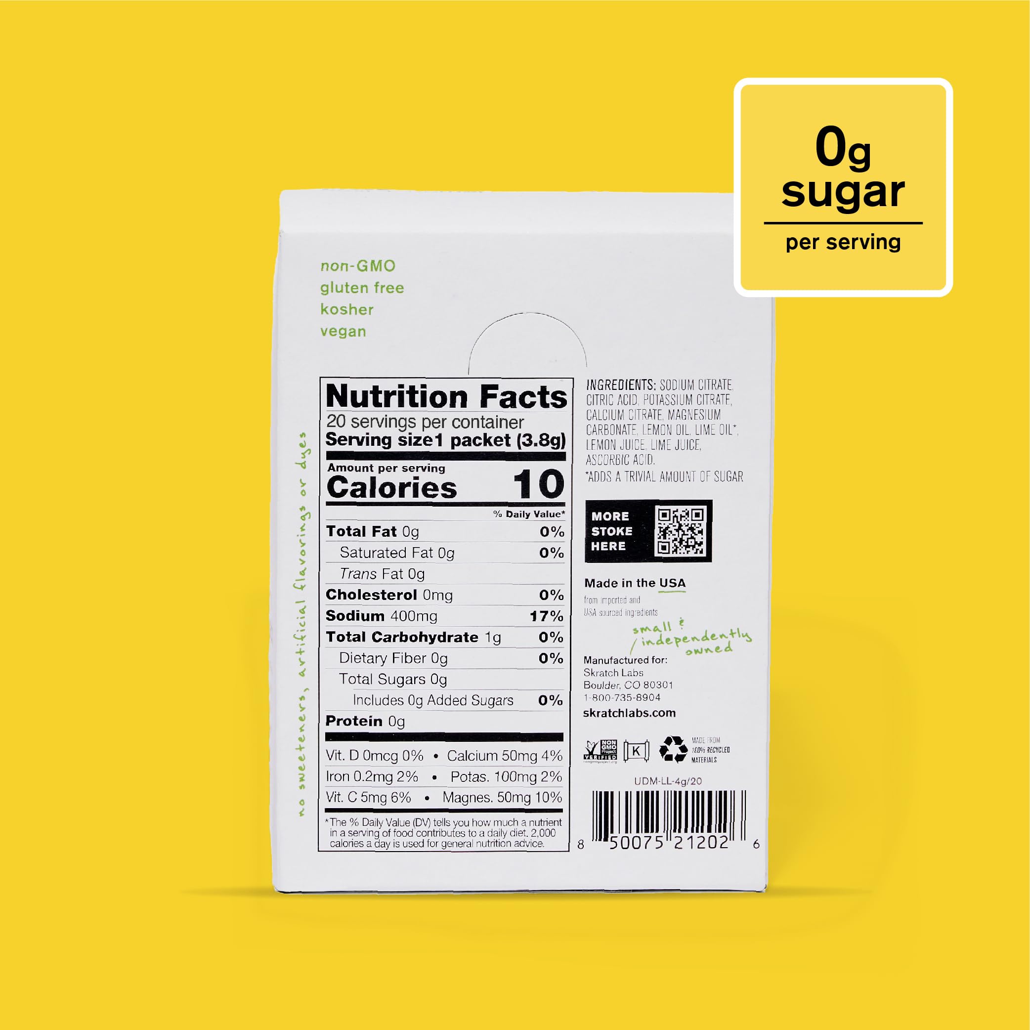 Skratch Labs Unsweetened Sport Hydration Mix, Lemon Lime, 20 Pack — Amazon image 3