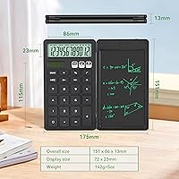Vista 4 de Desk Calculator with Erasable LCD Notepad Calculators ROATEE Desktop Basic Calculators for Middle School Cute Pocket Simple Calculator Office Desk