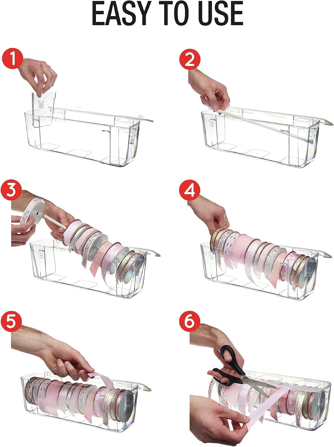 Deflecto Ribbon Dispenser, Clear