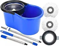 Mop Inox 360 Pro Perfect – Balde Centrífugo 12L com Cesto Inox, Cabo 1,40m e Refis Microfibra