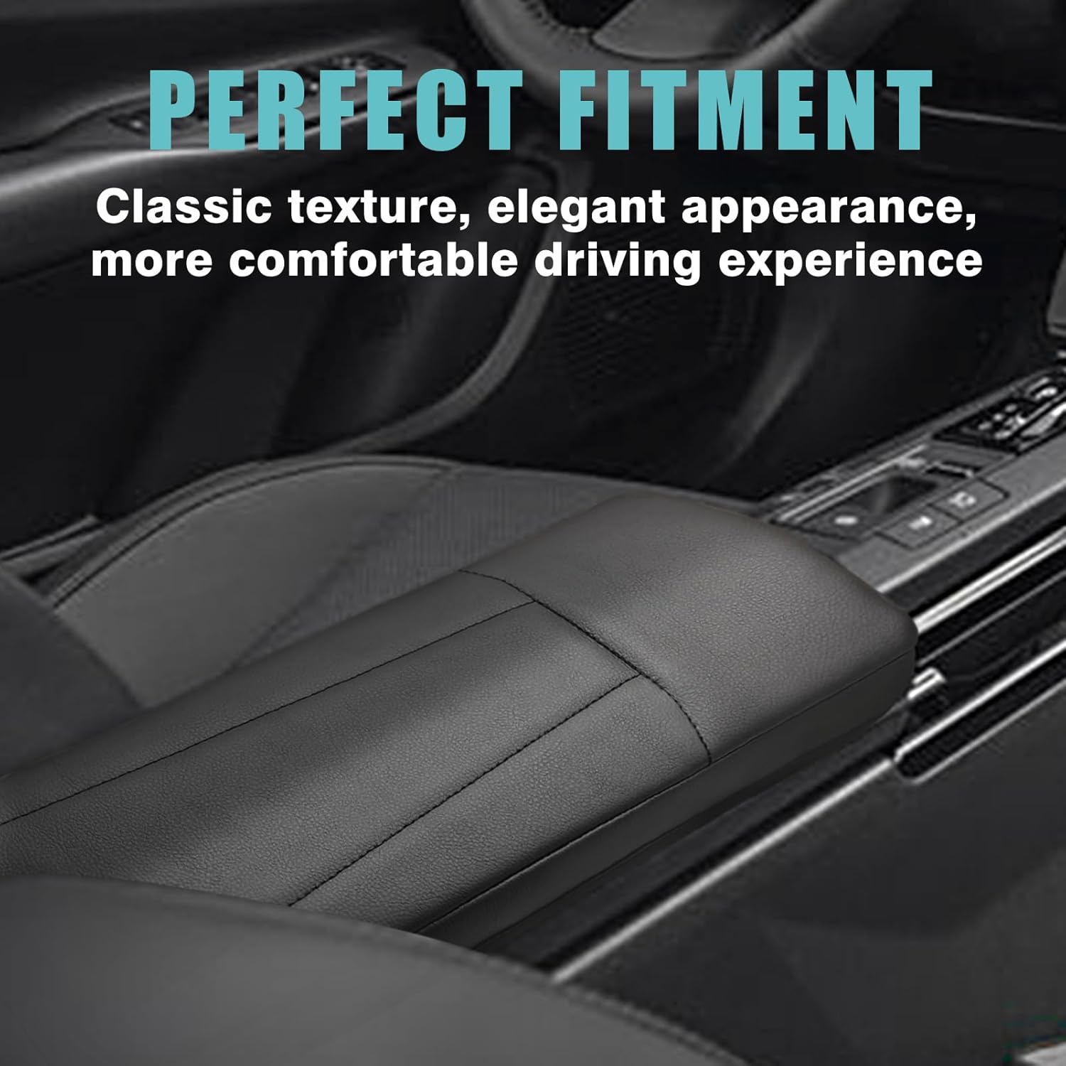 BestEvMod for 2026 2025 2024 2023 Prius 5th Gen Center Console Armrest Cover Extra Soft Microfiber Leather Waterproof Protector Seat Armrest Cover Compatible with Toyoto Prius Accessories (Black)