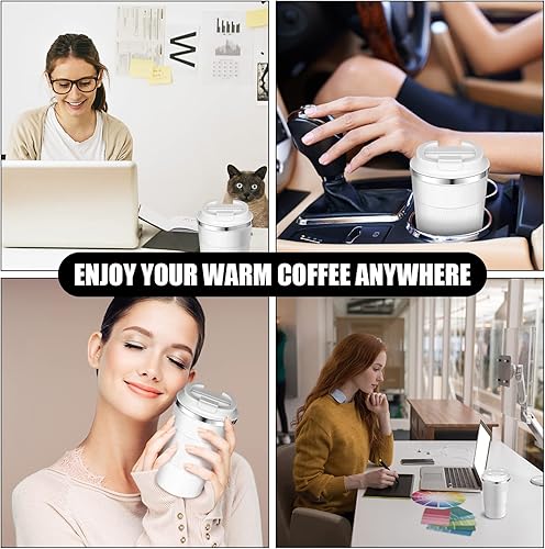 Miniatura 6 de Taza de café de viaje con tapa de sello, a prueba de derrames, acero inoxidable de 12 onzas, aislada al vacío para café caliente y frío, regalos