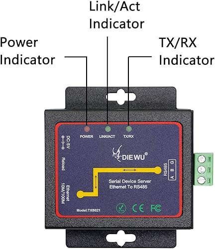 Miniatura 5 de CERRXIAN RS485 a Ethernet RJ45 TCP/IP Serial Device Servidor Convertidor Transmisión Transparente Dispositivo de Comunicación de Datos Seriales