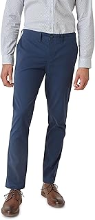 Men's Casual Cotton Comfort Stretch Slim Fit Tapered Chino Pants