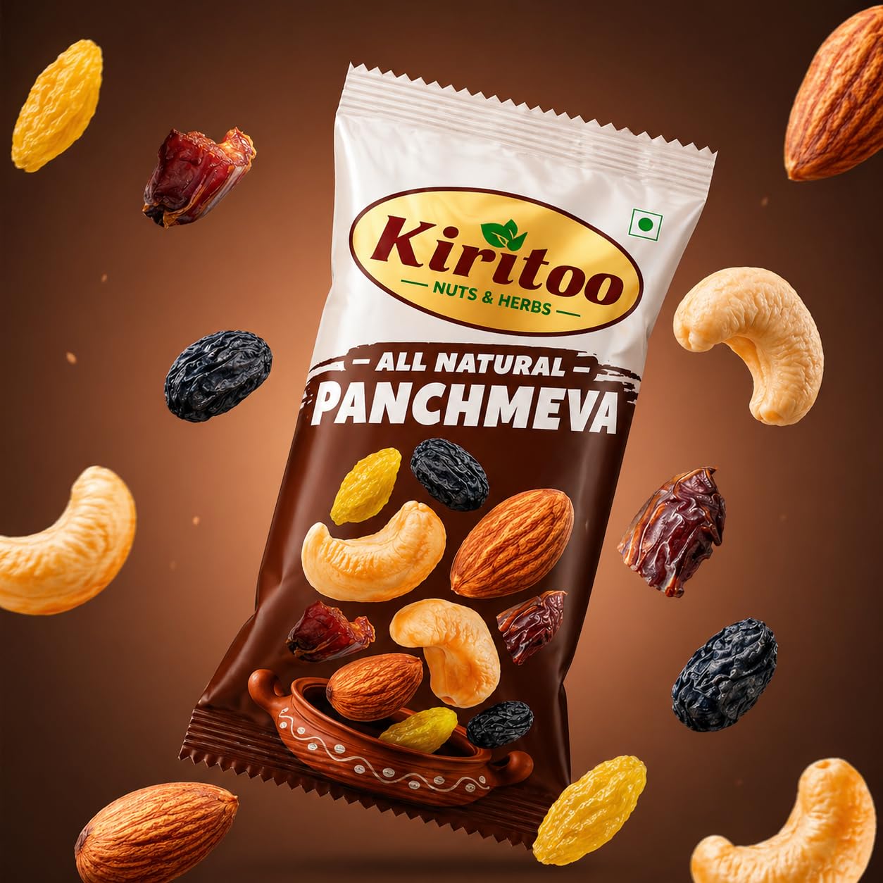 Kiritoo All Natural Panchmeva Mixed Nuts, with Almonds, Cashews, Dates, Black Raisin, Green Raisin, Healthy Snack, 30 g-picture-18