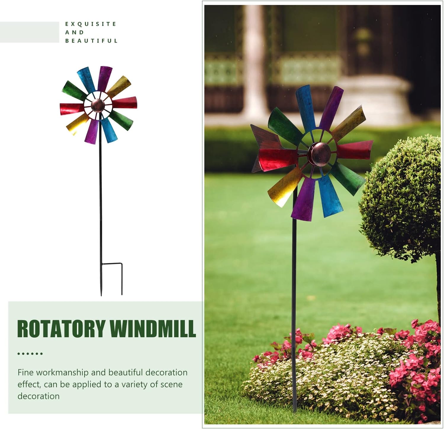 Bird Spinners Colorful Windmill Shape - 29inch Height Cute Wind Spinner - Metal Wind Spinner Whirlygigs Wind Spinners for Yard and Garden, Lawn for House