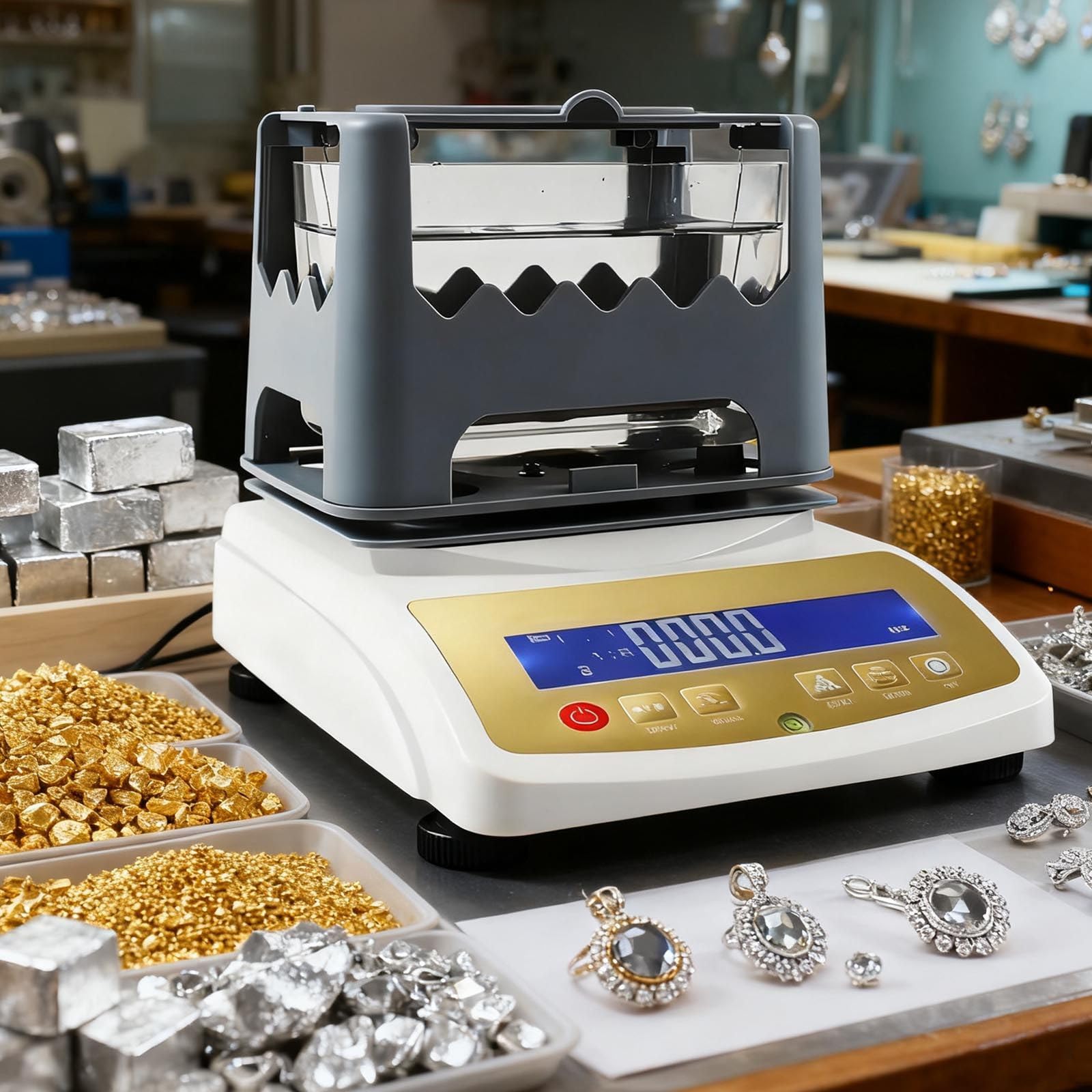 Goldreinheits-AnalysegeräT Mit Digitalanzeige,Goldreinheits-Detektor,Elektronisches Goldreinheits-TestgeräT, GolddichtemessgeräT,EchtheitsprüFgeräT FüR Edelmetalle MDJ-600K