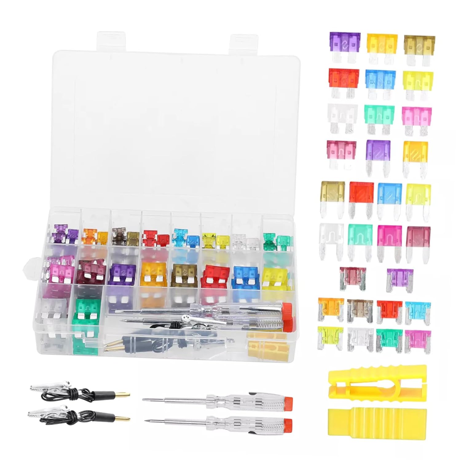 Amosfun 300pcs Automotive Fuse Assortment Kit with Tester and Standard High-Temperature Resistant for Cars Trucks Rvs and Boats