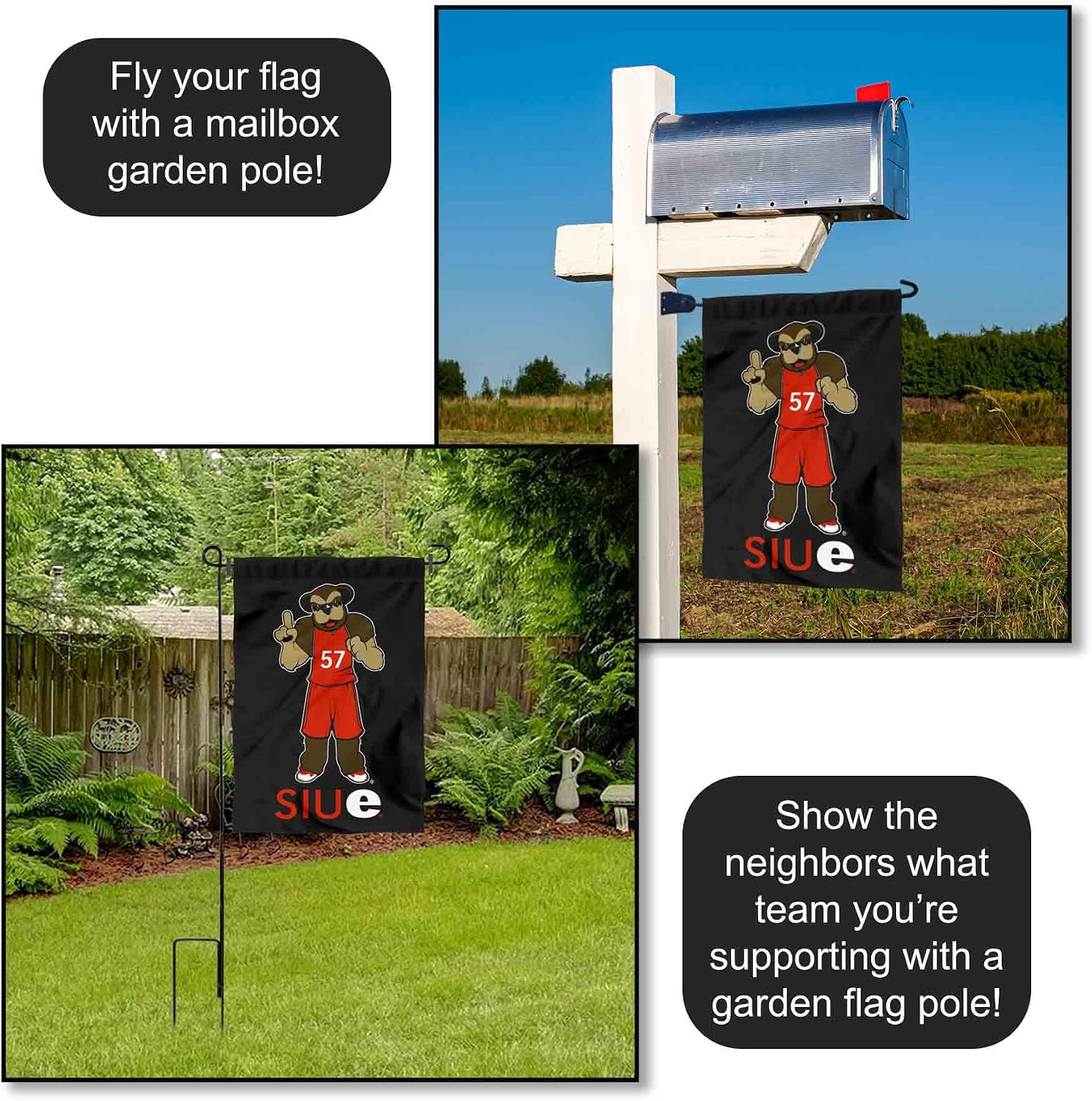 Southern Illinois Edwardsville Cougars Eddie the Cougar Garden Flag