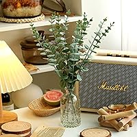Vista 7 de ASTRYAS 15Pcs Artificial Eucalyptus Leaves Stems Fake Eucalyptus Leaves Stems Decor Faux Greenery Leaf Branches for Wedding Centerpiece Flower