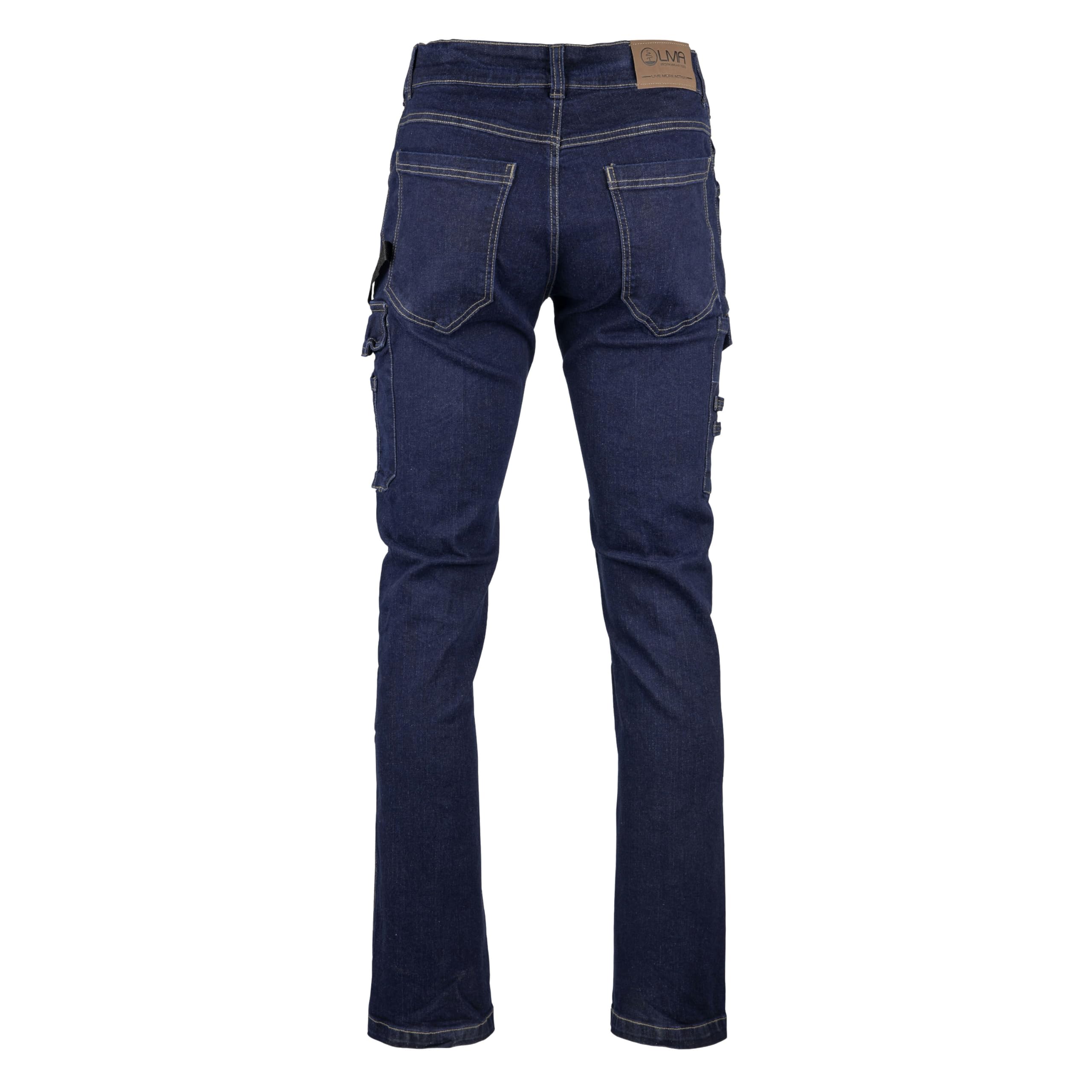 LMA Workwear 1880 1624 Baril Jean Denim Stretch Poche Cuisse Baril LMA - T.50-1624-T50 Homme (Lot de 1)