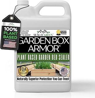 Garden Box Sealer | FDA Food Contact Safe Plant-Based Wood Sealant for Raised Bed, Planter & Pet House. Protects All Wood Types from Water & Weather Damage |