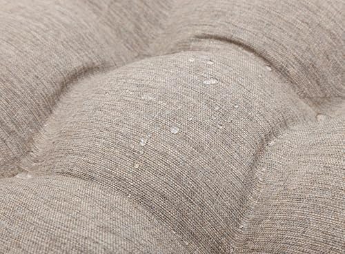 Qilloway Indoor/Outdoor High Back Chair Cushion,Tufted, Replacement Cushions - Pack Of 4. (Tan/Grey) #TOP4