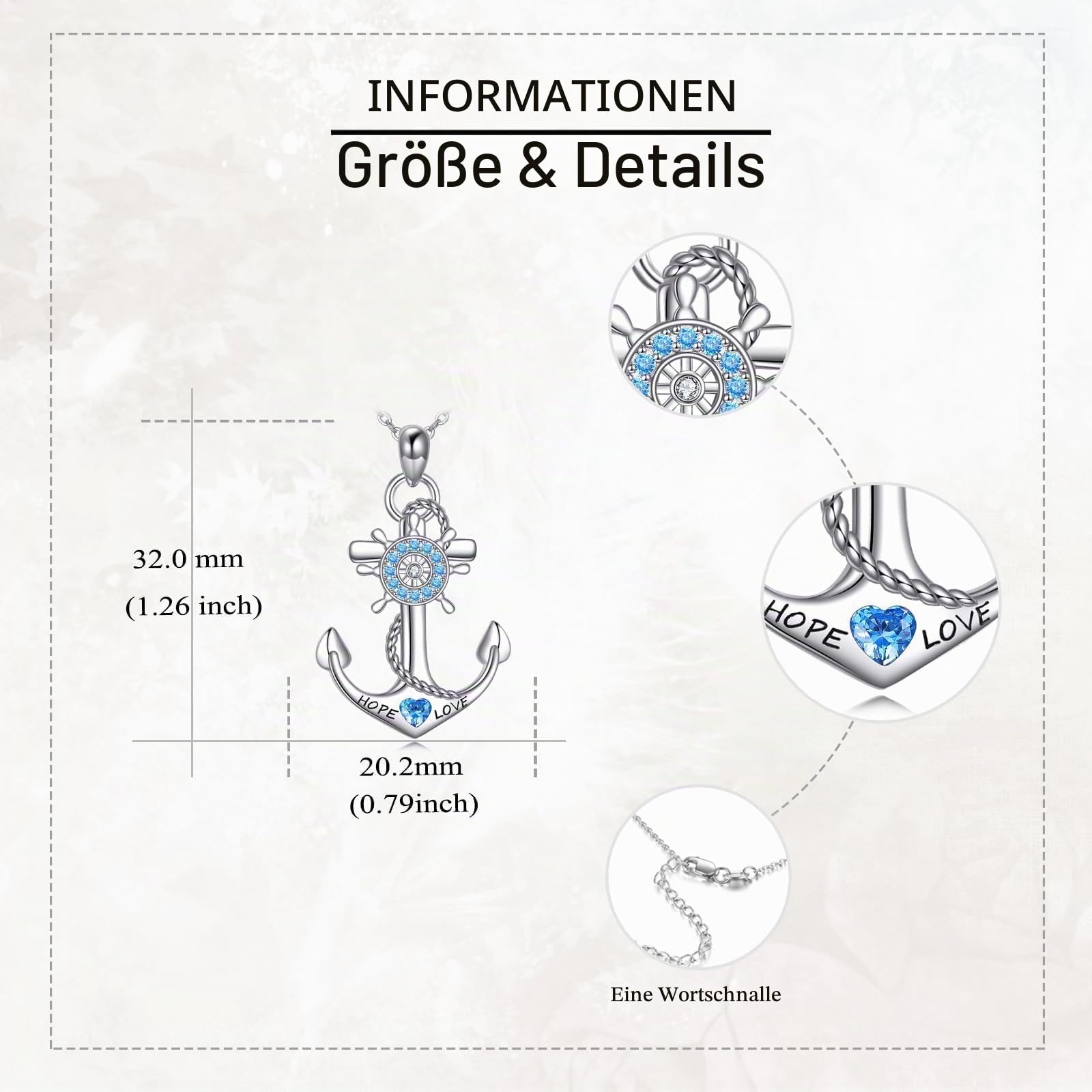 ONEFINITY Anker Kette 925 Sterling Silber Ruder Anhänger Halskette Nautische Schmuck Geschenk für Frauen Damen