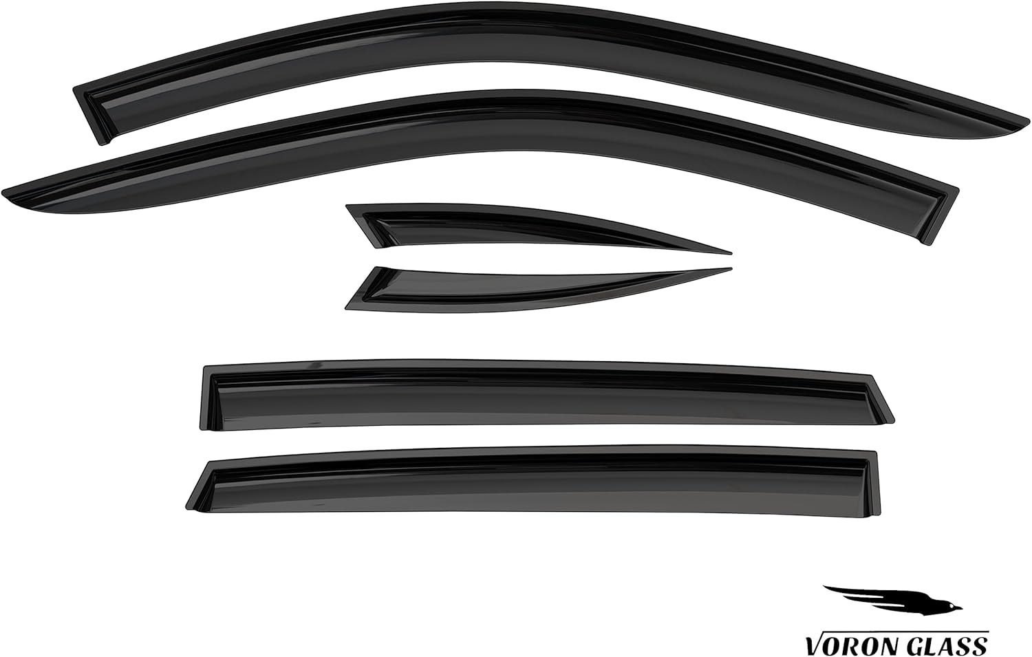 Voron Glass Tape-on Extra Durable Rain Guards for Mazda CX-5 2017-2025, Window Deflectors, Vent Window Visors, 6 Pieces - 100481