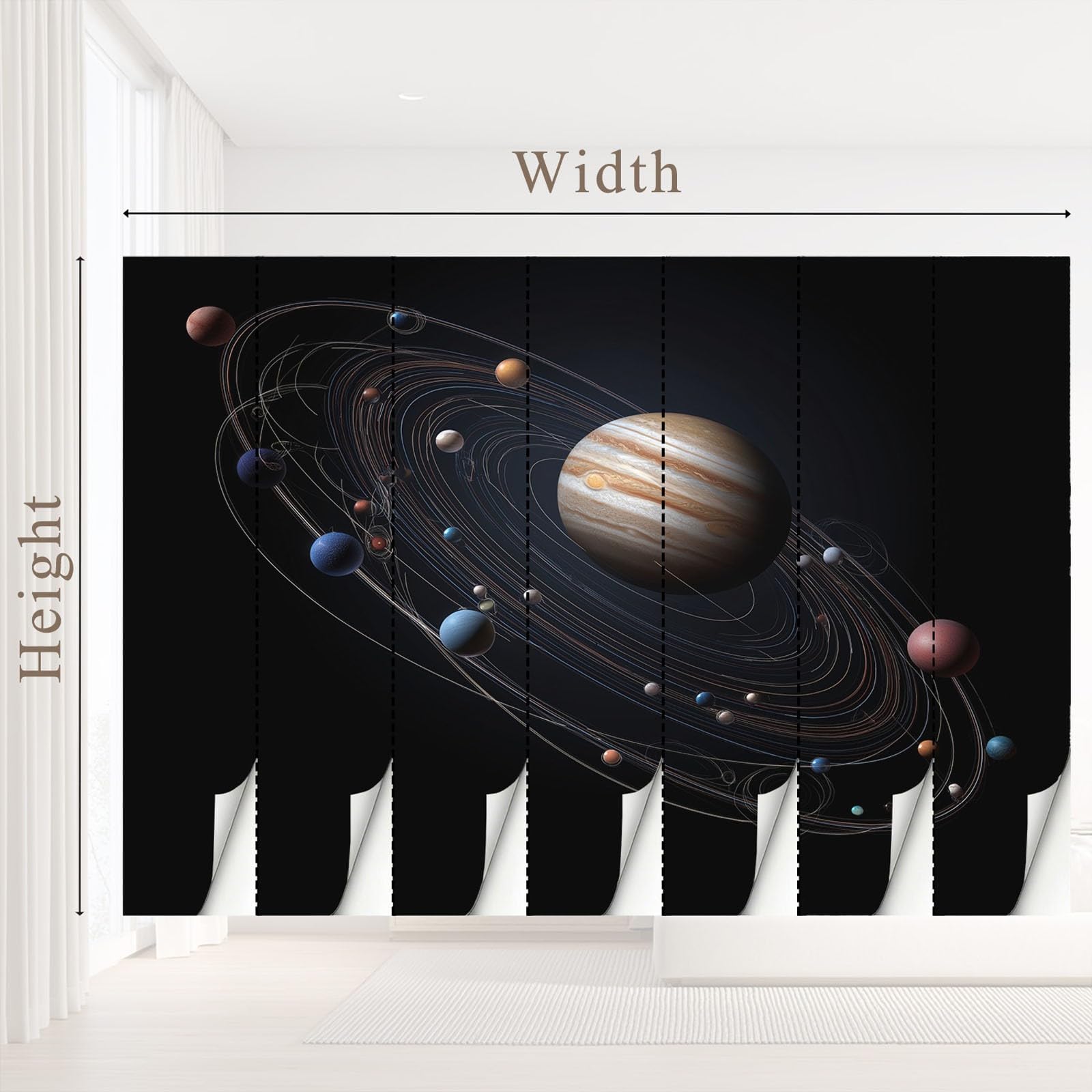 Technologia z motywem kosmosu, planeta Jowisz, tapeta ścienna, dekoracja ścienna, tapeta z motywem, 300 x 210 cm, dekoracja ścienna, tapeta ze wzorem do salonu, sypialni