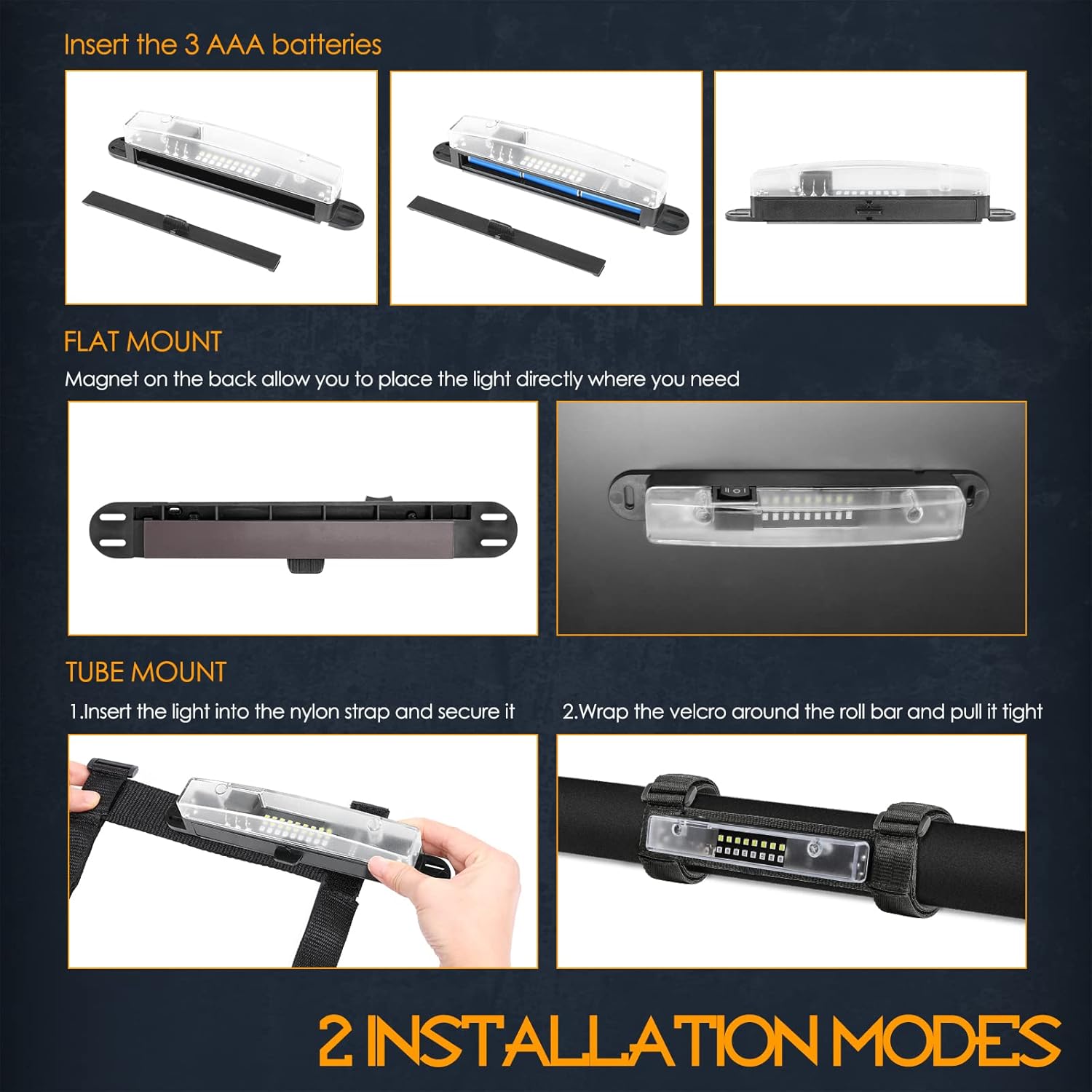 Nirider UTV Interior Light Universal Roll Bar Mount LED Lights Utility Roll Cage Lights Courtesy Interior Dome Light for UTV ATV Polaris RZR Can-Am Truck Car Off Road Vehicle - White Green