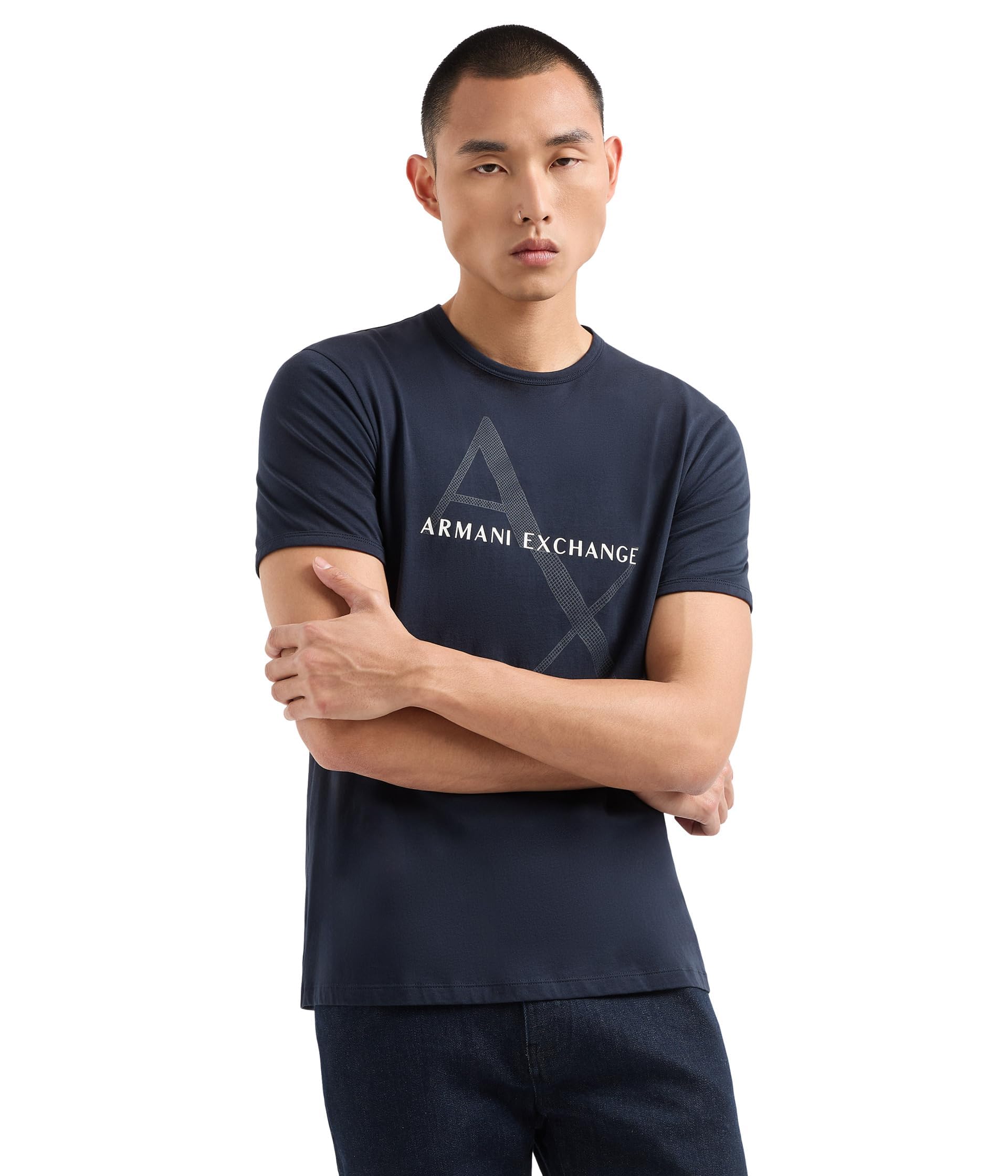 Armani Exchange Men's Crew Neck Logo Tee T Shirt Large Navy