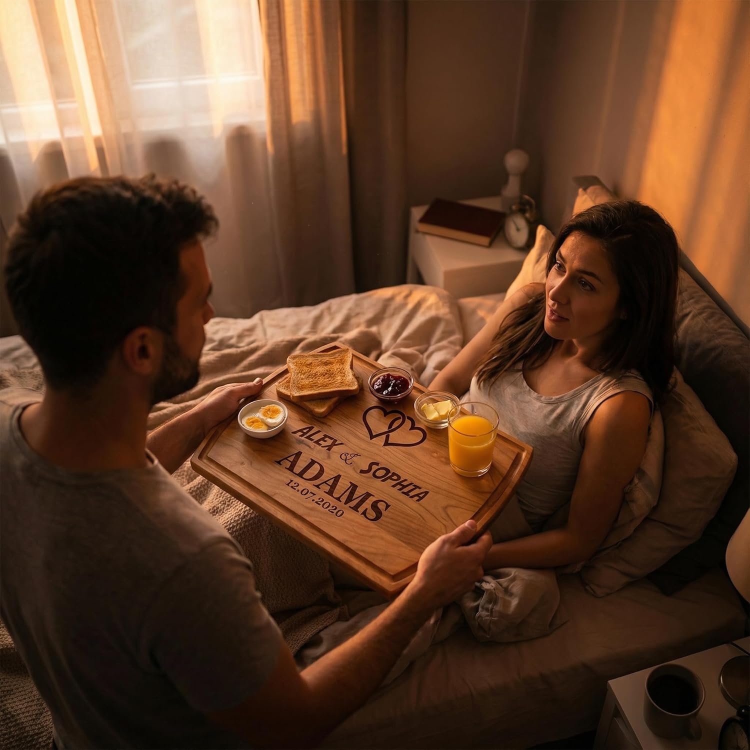 Personalized Couples Gifts For Him and Her, Custom Cutting Board – Valentine’s Day, Wedding, Bridal Shower, Engagement, Annivarsary, Family, Housewarming Gift, Customized Charcuterie Board (Large) - Image 6