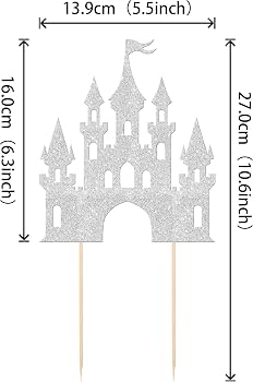 CASTELLO PRINCIPESSA TOPPER torta compleanno acrilico glitter oro EUR 8