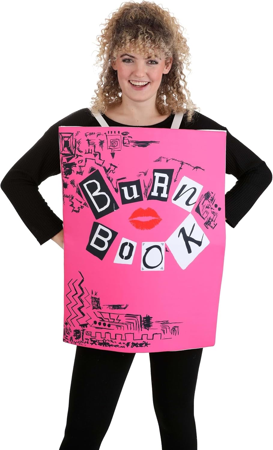 Mean Girls Burn Book Sandwich Board Costume for Adults, Felt Fabric with Dry Erase Page, Officially Licensed