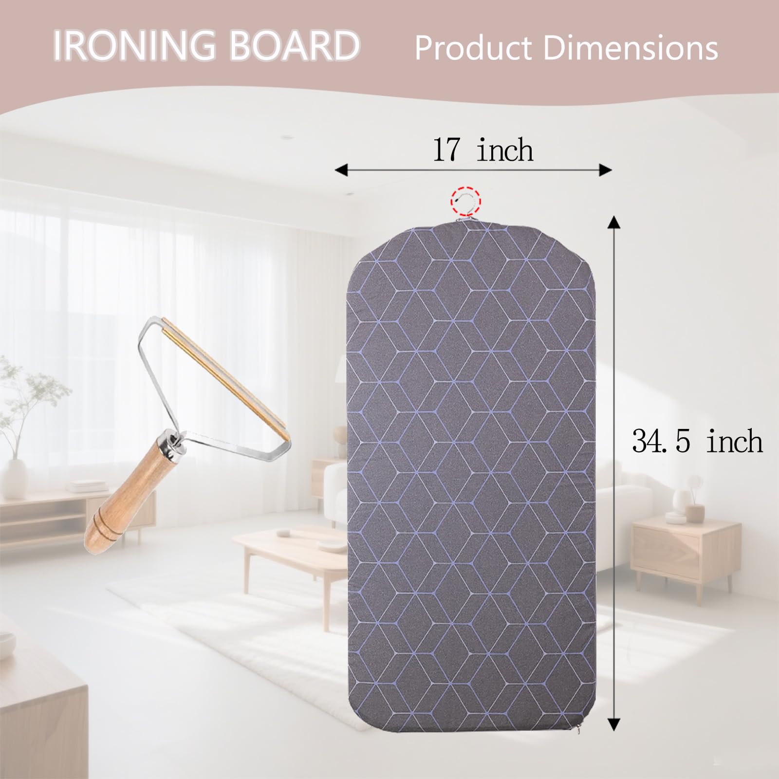HomeToDou Hanging Steamer Board - Over The Door Steamer Pad & Stand for Steaming Clothes | Foldable Steam Board & Garment Steamer Rack | Multi-Functional Steamer Pad with 360° Rotatable Hook