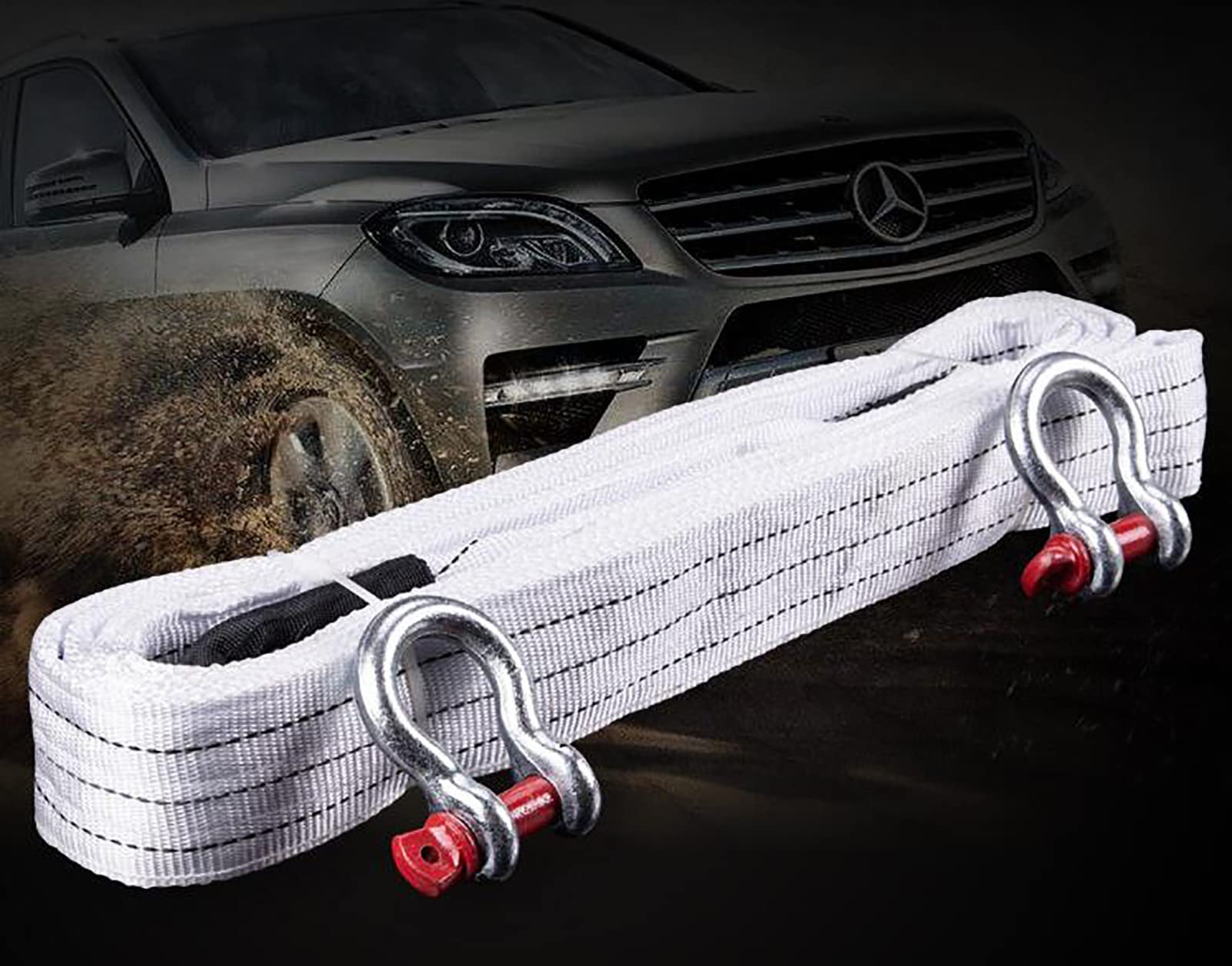 Corde de Traction Épaisse 4M pour extraire votre véhicule tout-terrain bloqué