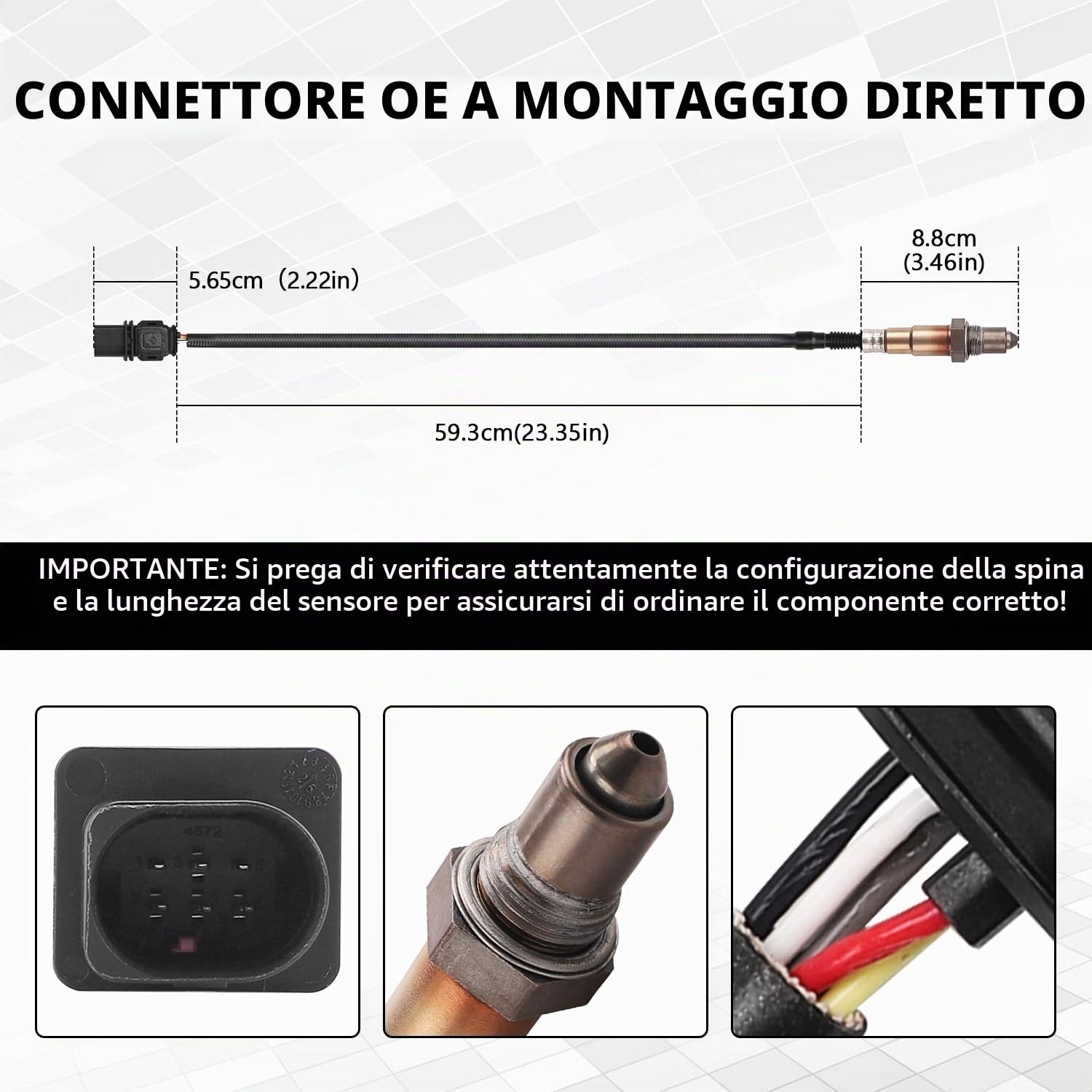 TECTICO Sonda Lambda O2 a monte 0281004535 0281004454 0281004458 55275928 Compatibile con Alfa Romeo Giulietta/Fiat 500L/500X/Doblo 2.0 1.6D Multijet JTDM/Renegade 1.6 2.0 CRD, 1 Pezzo