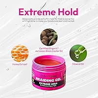 Vista 3 de Red by Kiss Gel para Trenzas de Fijación Extrema Styler Fixer para Trenzas de Caja y Cornrows, Hidratante, Acondicionador, Control de Encrespamiento