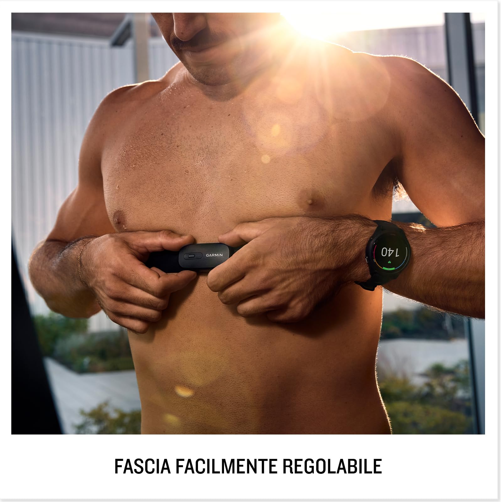 Garmin HRM-200 (M-XL), Fascia cardio, Bluetooth e ANT+, Multisport, HRV, Impermeabile 3 ATM, Lavabile in lavatrice, Autonomia fino a 1 anno