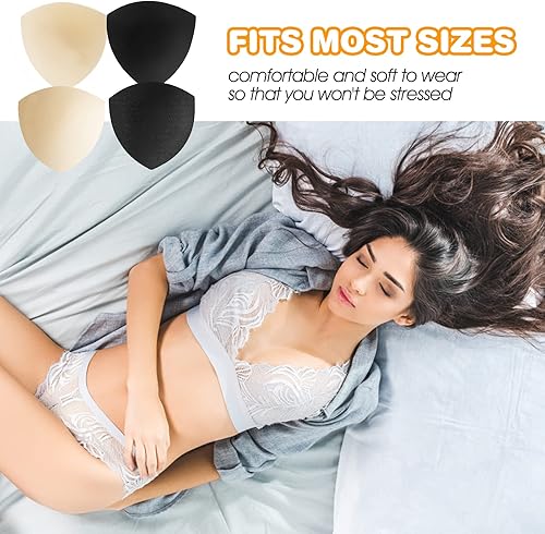 Vista 3 de Sibba Almohadillas de brasier para mujer, insertos triangulares extraíbles, repuestos deportivos para bikini, parte superior de traje de baño