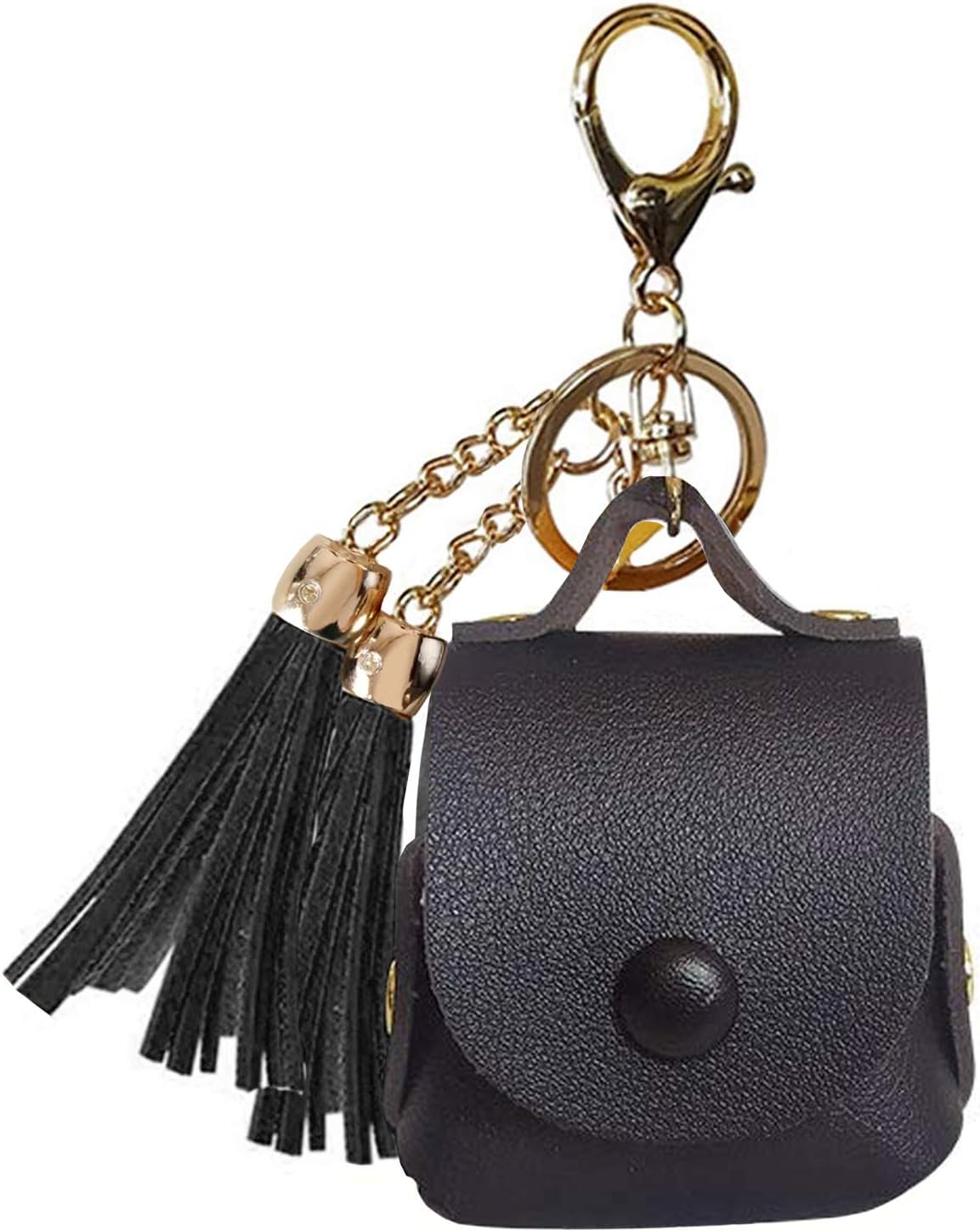 MODOS LOGICOS Charging Case Cover for Apple AirPods, PU Leather Case with Drooping Tassels - Black