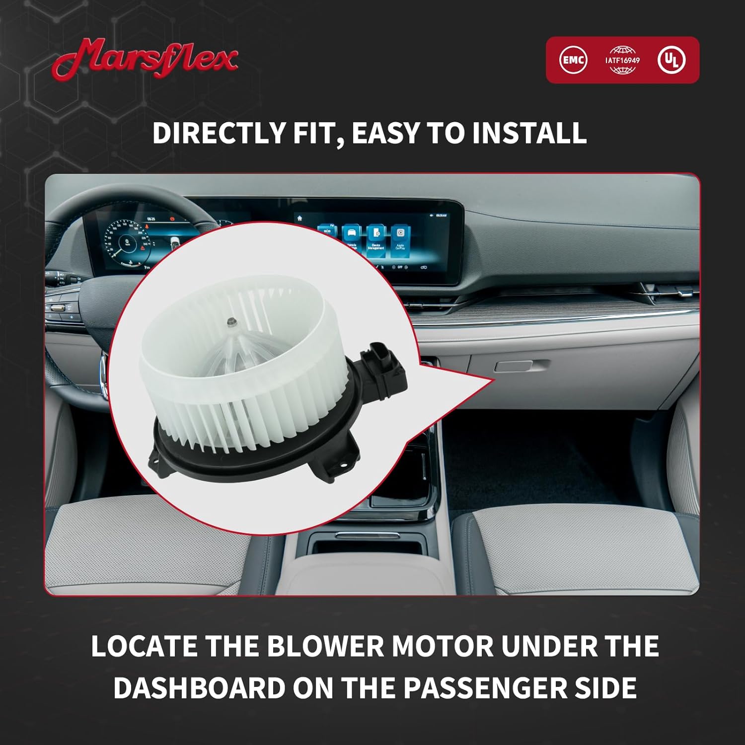 Marsflex Front Blower Motor 700194 for 2006-2011 Honda Civic, 2007-2010 Jeep Wrangler, 2008 2009 Automotive Replacement Blower Motor Fan OE: 79310-SNA-A01, 79310-SNA-A02, 68004195AA