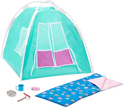 Our Generation 18-Inch Doll Accessories Camping Set Tent & Sleeping Bag Pretend Play 3+ Years Happy Camper Set