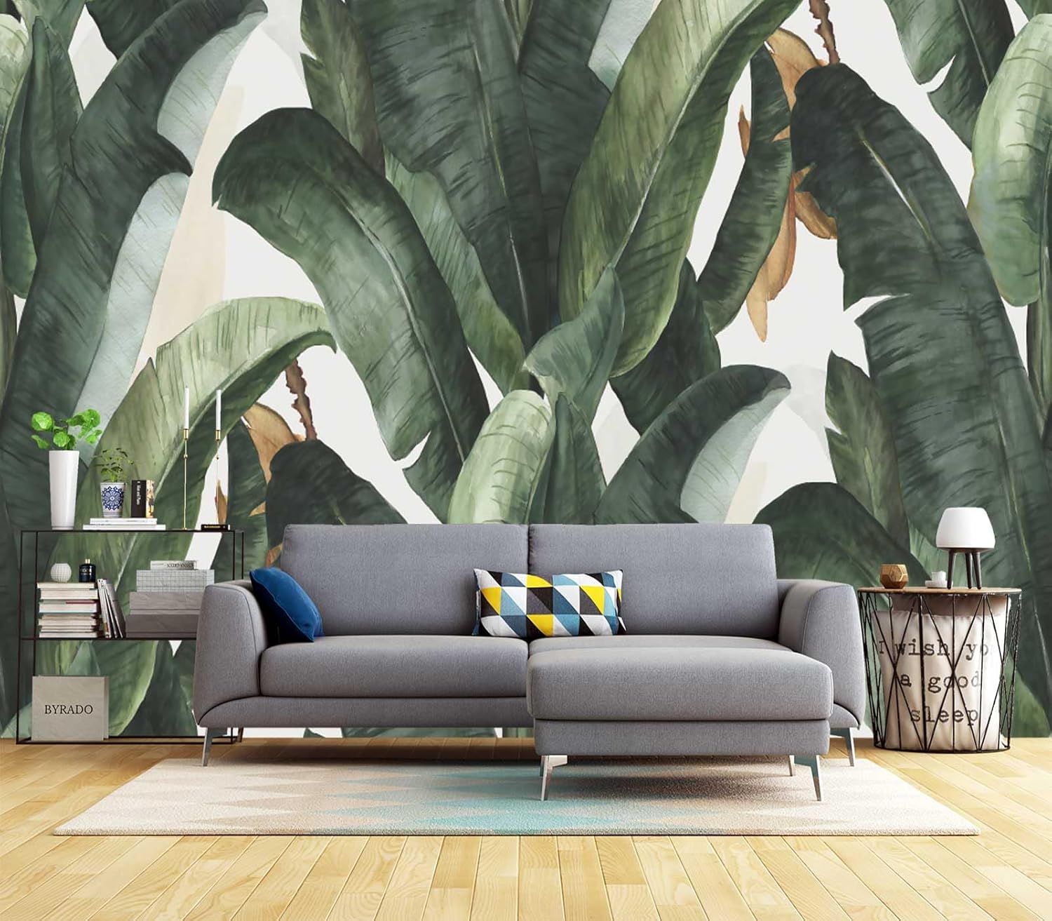 Cliouar-Green Plants, Agave wall Mural wallpaper-103 x 69"(Not Peel and Stick)