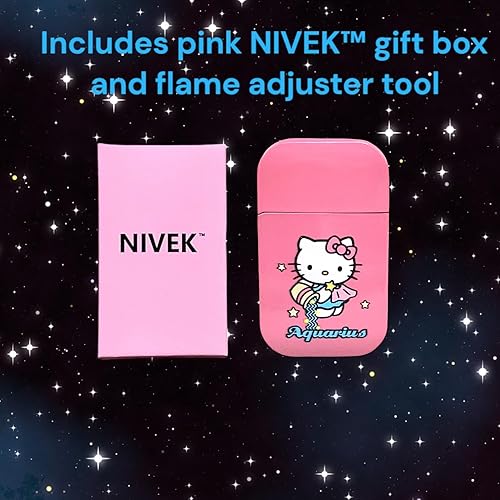 Miniatura 2 de NIVEK Encendedor de gatito Y2k 12 Consetelaciones Horóscopo Astrología Zodiaco Signos de nacimiento Pretty Pink Flame Kawaii Coleccionable Japonés