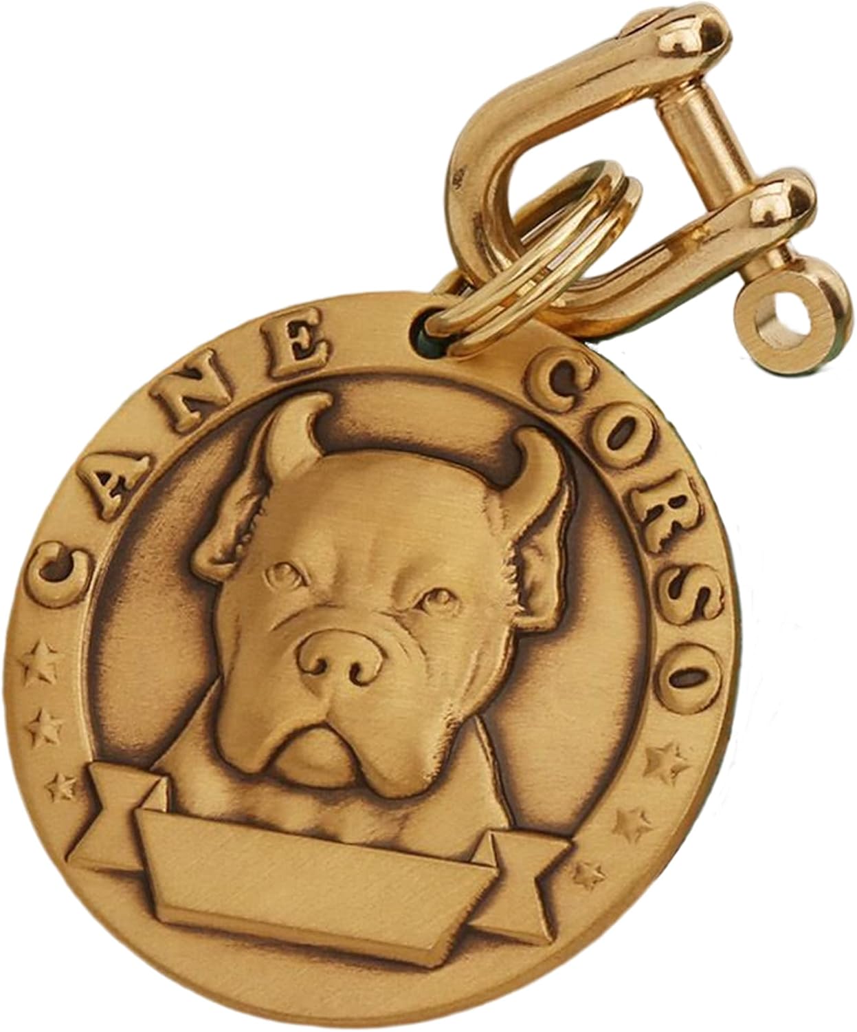 Solid Brass Dogs ID Tags with Lettering Engraving, Front 3D Relief Pattern, Back Laser Engraved Custom Text, Personalized Name Tags for…