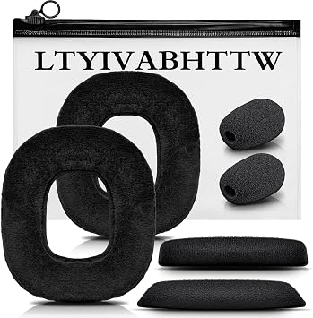 Replacement Ear Pads Headband for Astro A40 and A50 GEN1 GEN2 Headset with Mic Foam by LTYIVABHTTW I Velour Not Compatible with A40TR, A50 GEN3, GEN4