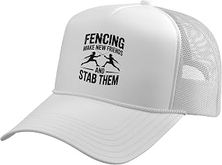 Funny Fencing Art for Men Women Kids Fencer Fencing Sport Trucker Hat with Adjustable Mesh Back