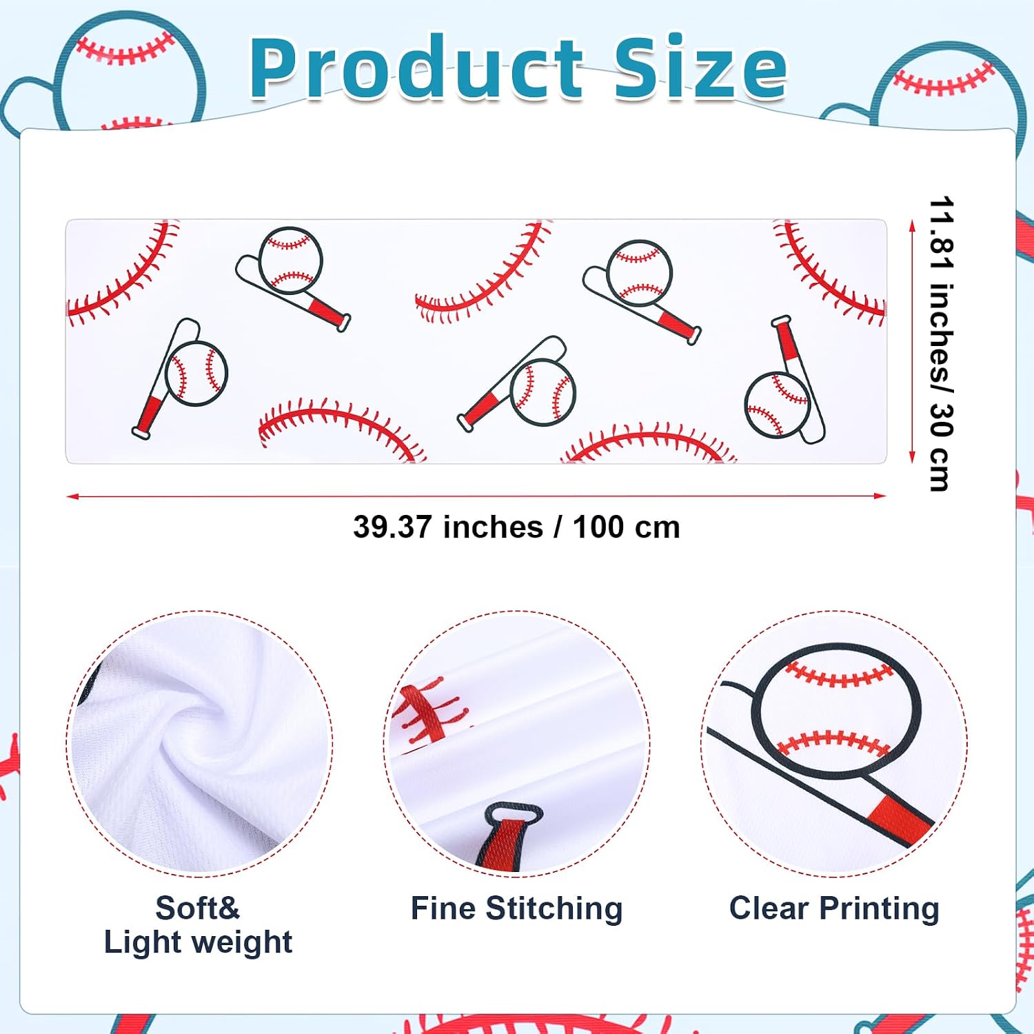 Reallnaive 18 Pcs Softball Cooling Towel Bulk 40 x 12 Inch Baseball Cooling Towel Sports Baseball Party Favor Softball Gifts for Team Ice Towels for Neck Face Quick Dry Breathable (White)