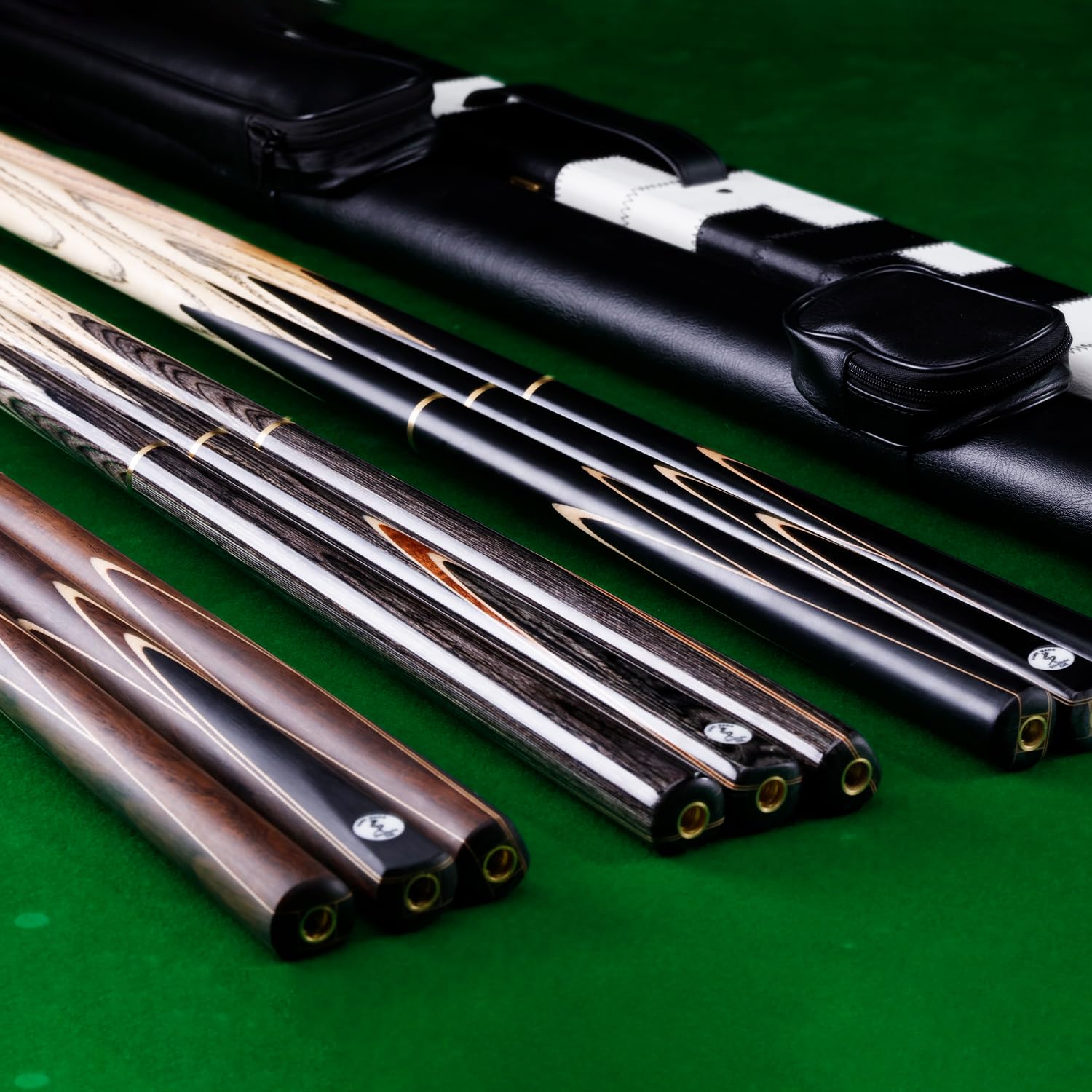 Tacos de Snooker, 57 Pulgadas 3/4 Pieza Snooker Cue Cue + Case y Extensión