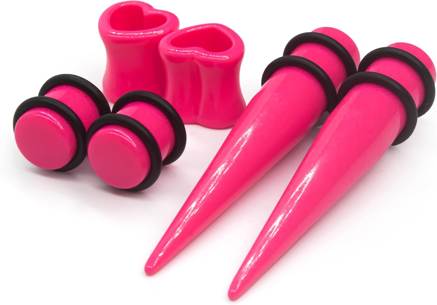 Marsrut 48 PCS Acrylic Gauge Kit Tapers Heart Tunnels Plug 14G-0000G Ear Stretching Set