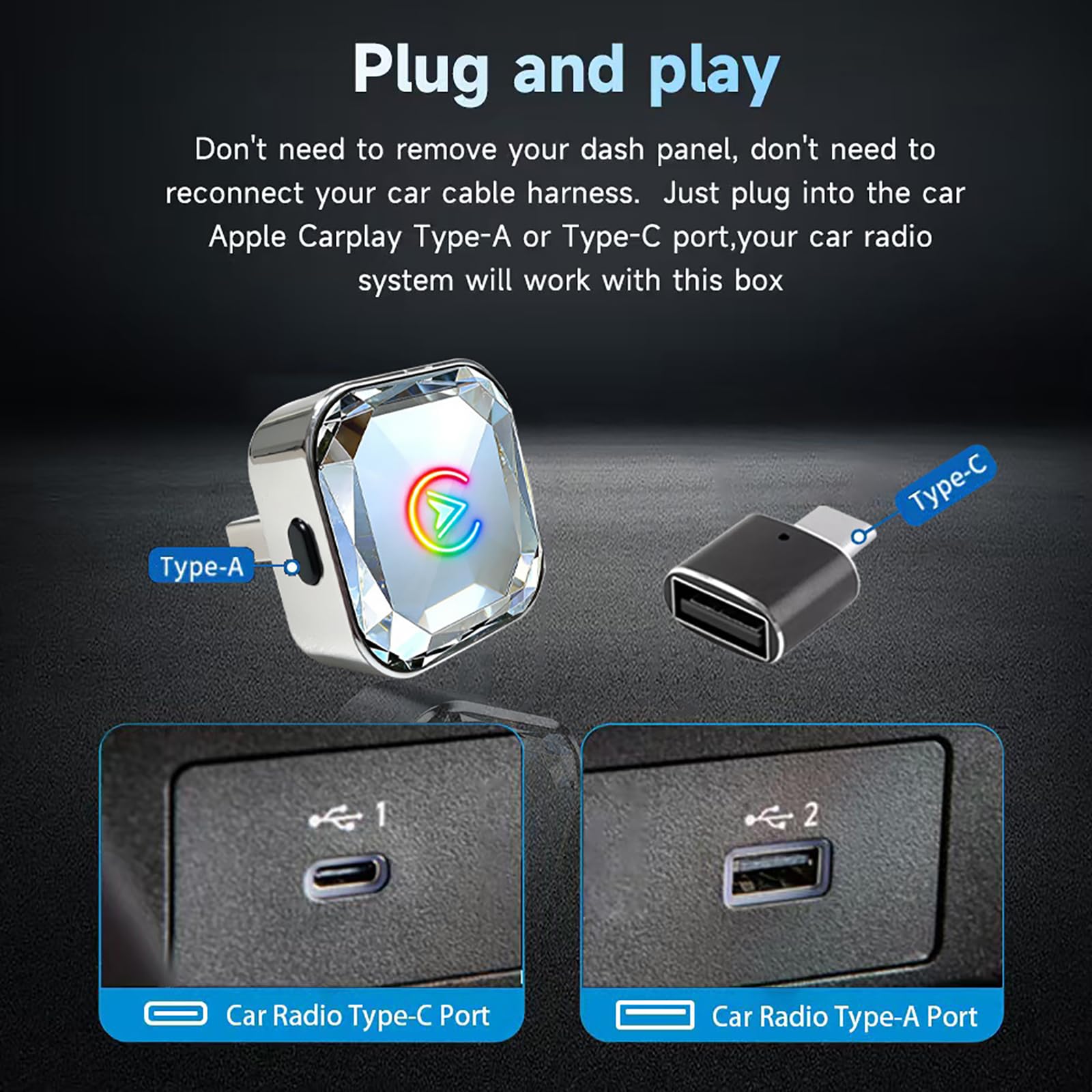 Adaptateurs CarPlay sans Fil pour Opel Combo Life 2018-2026