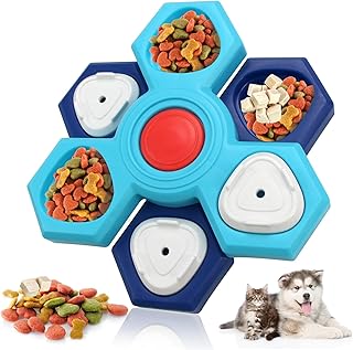 Interactive Spinning Pet Slow Feeder, Dog Enrichment Toys, Puppy Game for IQ Training and Mental, Food Bowls for Small,Medium and Large Dogs